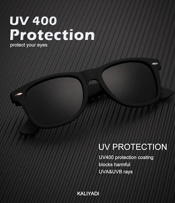 Gafas negras Gafas de sol polarizadas Kaliyadi negras unisex